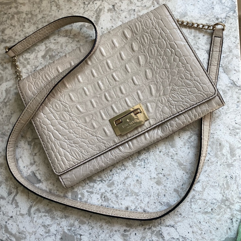 Kate Spade beige croc purse